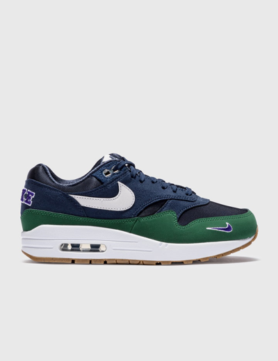 Shop Nike Air Max 1 '87 Qs In Obsidian/white-midnight Navy/gorge Green