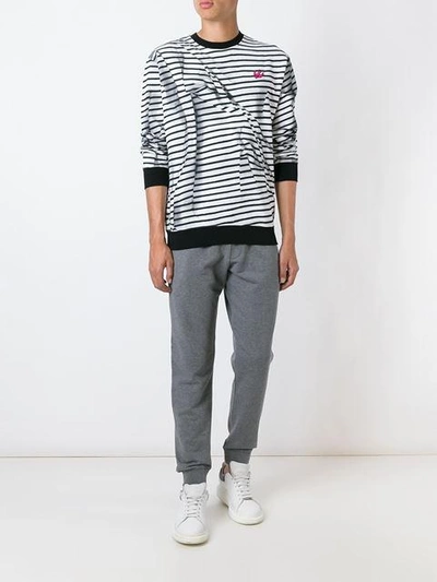 Shop Mcq By Alexander Mcqueen 'swallow' Striped Sweatshirt