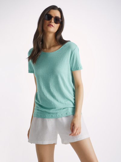 Shop Derek Rose Women's T-shirt Jordan Linen Soft Aqua