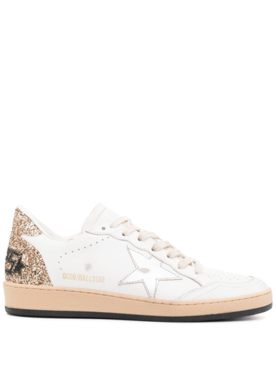 Shop Golden Goose White Ball Star Leather Sneakers