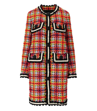 Shop Dsquared2 Check Pattern Tweed Coat In Multi