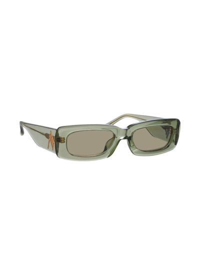 Shop Linda Farrow X  Military Sunglasses In Green