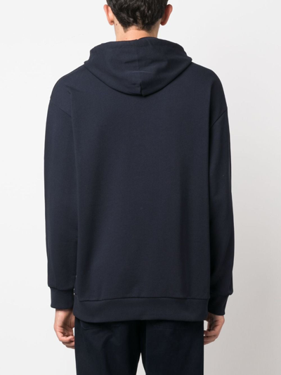 Shop Apc Milo Logo-print Organic-cotton Hoodie In Blue