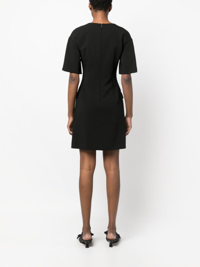 Shop Moschino Fitted Short-sleeve Dress In Black