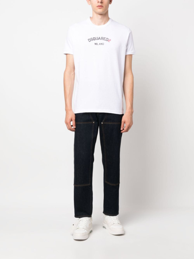 Shop Dsquared2 Logo-print Cotton T-shirt In White