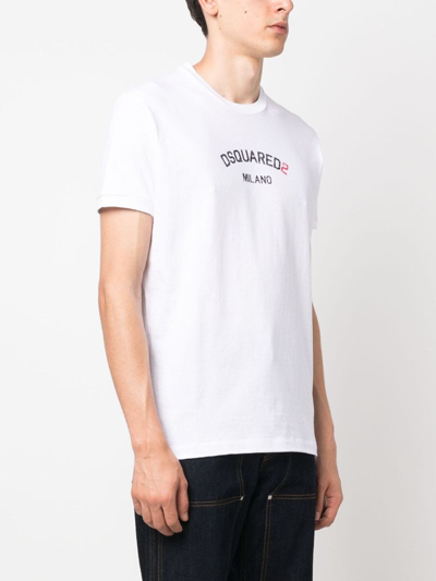 Shop Dsquared2 Logo-print Cotton T-shirt In White