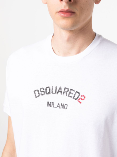 Shop Dsquared2 Logo-print Cotton T-shirt In White