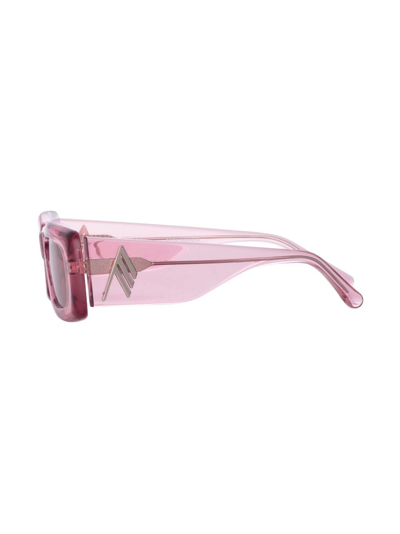 Linda Farrow X The Attico Mini Marfa Rectangle Sunglasses In Pink