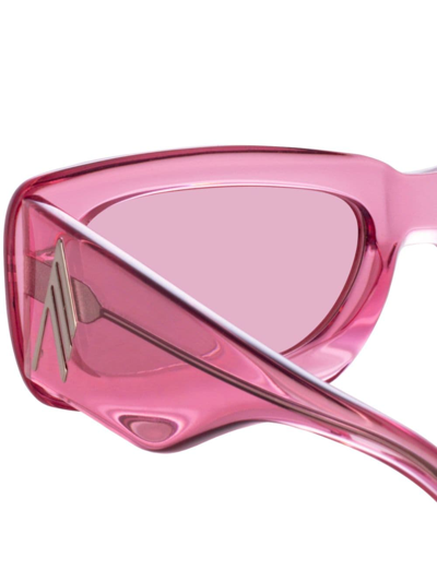 Linda Farrow X The Attico Mini Marfa Rectangle Sunglasses In Pink