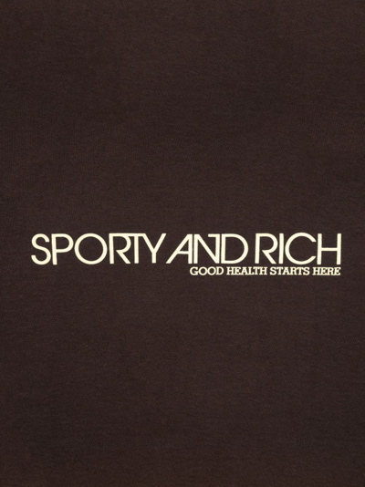 Sporty And Rich Disco Cotton Sweatshirt In Chocolate