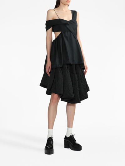 Cecilie Bahnsen Sarina Asymmetric Voluminous Tiered Skirt In Black