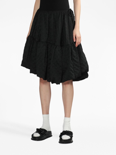 Shop Cecilie Bahnsen Sarina Asymmetric Voluminous Tiered Skirt In Black