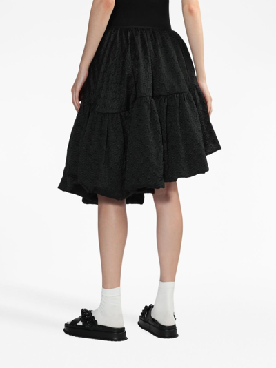 Shop Cecilie Bahnsen Sarina Asymmetric Voluminous Tiered Skirt In Black