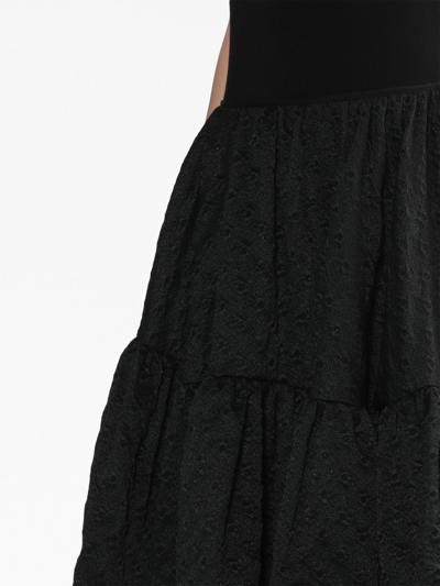 Cecilie Bahnsen Sarina Asymmetric Voluminous Tiered Skirt In Black
