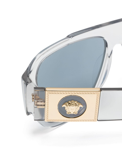 Versace Logo Sunglasses In Grey