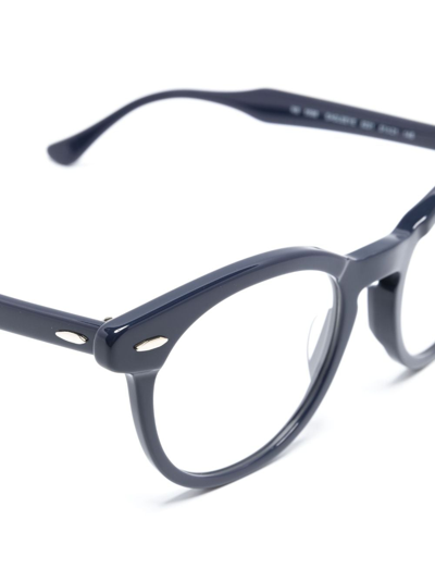 Shop Ray Ban Rb2180v Round-frame Glasses In Blue