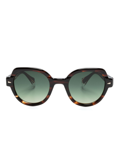 Shop Gigi Studios Magguie Tortoiseshell-effect Sunglasses In Brown