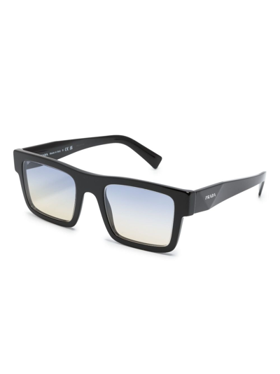 Shop Prada Symbole Square-frame Sunglasses In Black