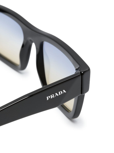 Shop Prada Symbole Square-frame Sunglasses In Black