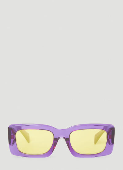 Shop Versace Greca Sunglasses In Purple