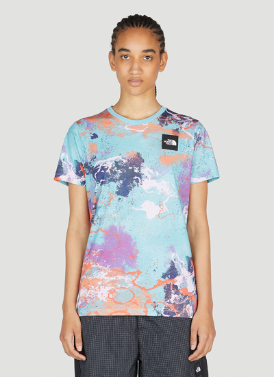 Shop The North Face Splattered T-shirt In Blue