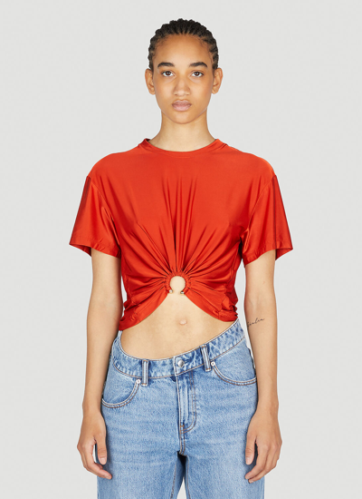 Shop Paco Rabanne Front Ring T-shirt In Red