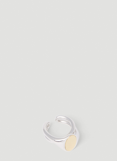 Shop Charlotte Chesnais Chevaliere Initial Ring In Silver