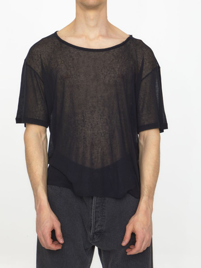 Shop Saint Laurent Transparent T-shirt In Black