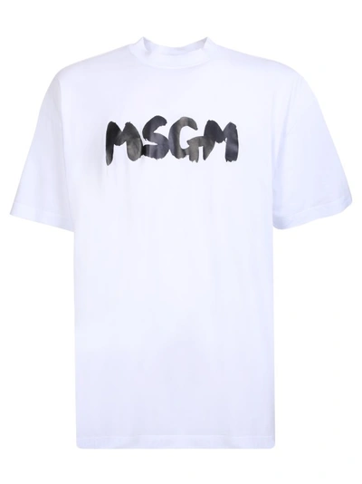Shop Msgm Bold Logo White T-shirt