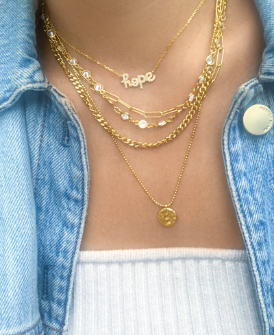 Shop Adornia Messy Layered Necklace With Pebbled Charm Gold