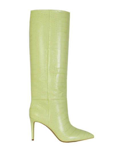 Shop Paris Texas Croco Leather Print In Lime Stiletto 85 Women's Boot