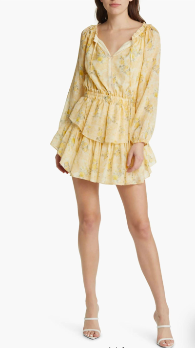 Shop Loveshackfancy Popover Dress Ld256-1420 In Lemon Daydreamer In Multi