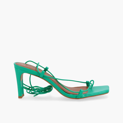 Shop Alohas Bellini Shiny Green Leather Sandals In Multi