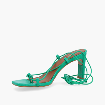 Shop Alohas Bellini Shiny Green Leather Sandals In Multi