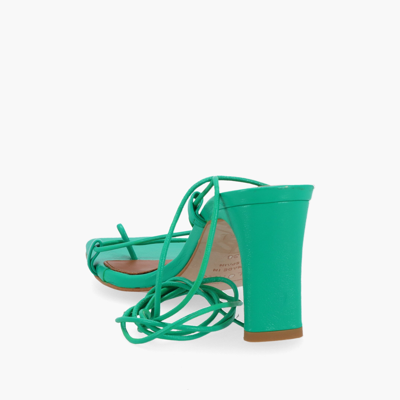 Shop Alohas Bellini Shiny Green Leather Sandals In Multi