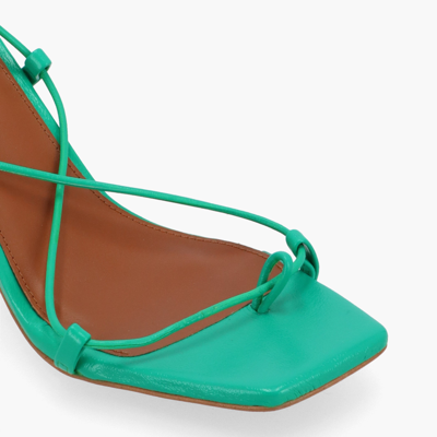 Shop Alohas Bellini Shiny Green Leather Sandals In Multi