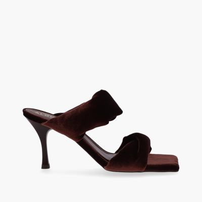 Shop Alohas Twist Strap Velvet Coffee Brown Sandals In Multi