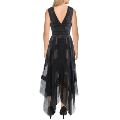 Shop Bcbgmaxazria Womens Lace Illusion Cocktail And Party Dress In Black