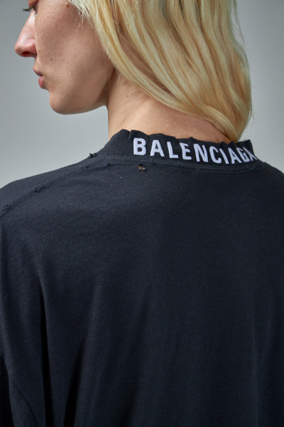 Balenciaga Distressed T-shirt In Blue