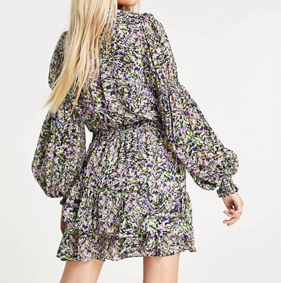 Shop Ted Baker Karliie Tiered Mini Dress In Black Floral