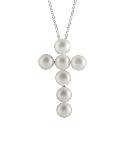 Shop Splendid Pearls Rhodium Plated Silver 6-7mm Freshwater Pearl Necklace