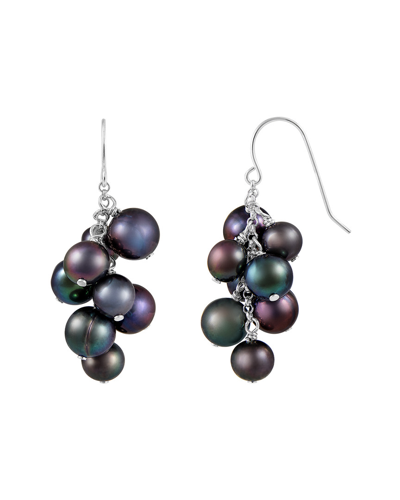 Splendid Pearls Rhodium Over Silver 6-10mm Pearl Earrings