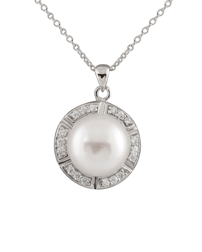 Splendid Pearls Rhodium Over Silver 11-12mm Pearl Pendant