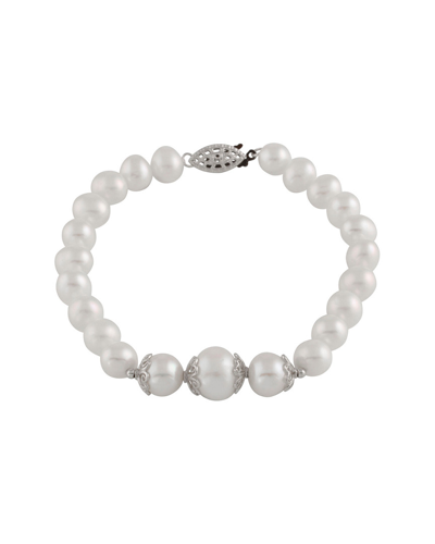 Shop Splendid Pearls Rhodium Over Silver 7-9mm Pearl Bracelet
