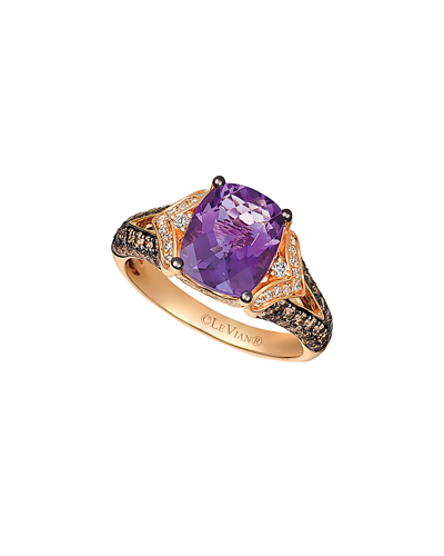 Shop Le Vian 14k Rose Gold 3.05 Ct. Tw. Diamond & Grape Amethyst Ring