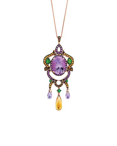 Shop Le Vian 14k Rose Gold 13.66 Ct. Tw. Gemstone Necklace