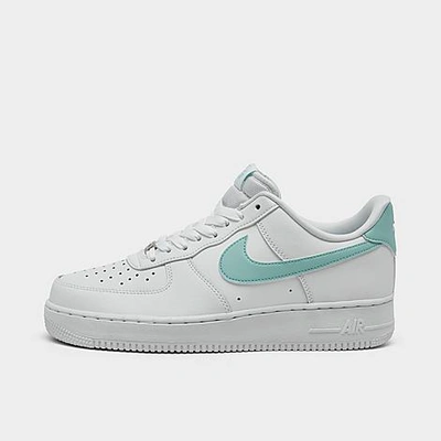 Shop Nike Women's Air Force 1 Low Casual Shoes In White/jade Ice