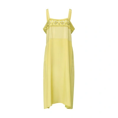 Shop Maison Margiela Silk Viscose Dress In Lemon