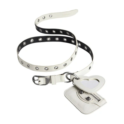 Shop Balenciaga Le Cagole Charms Belt In Optic_white