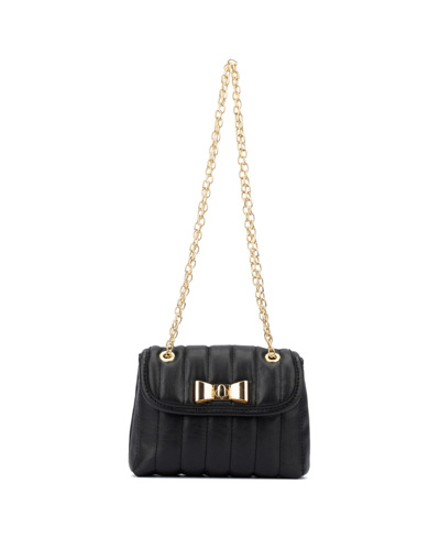Shop Olivia Miller Women's Zaria Small Evening Bag In Black Polyurethane